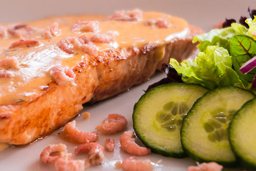 Versgemaakte zalm filet eetcafé 't Genot in Echt